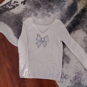 RW&CO. Soft Pink Embellished Knit Sweater